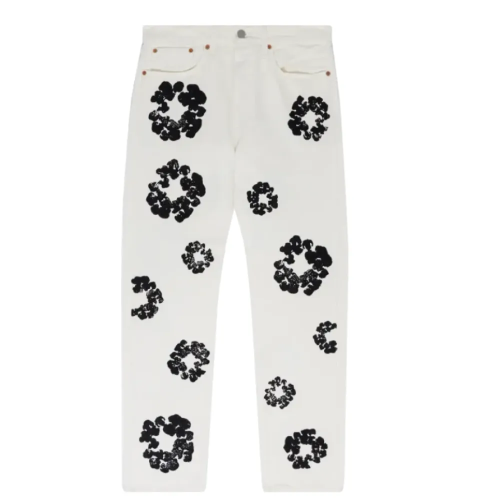 DENIM TEARS THE COTTON WREATH JEAN WHITE
