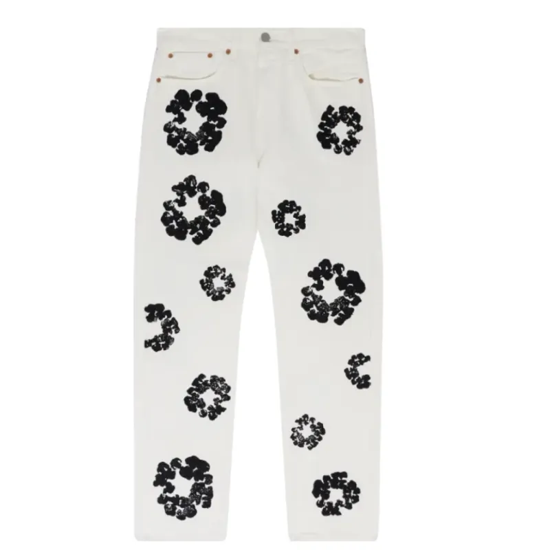 DENIM TEARS THE COTTON WREATH JEAN WHITE