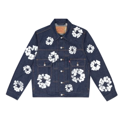 DENIM TEARS TYPE - 2 ALL OVER WREATH RAW Jacket 01