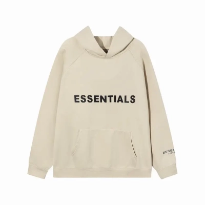 Fear Of God Essentials Pullover Hoodie Applique Logo Buttercream 01