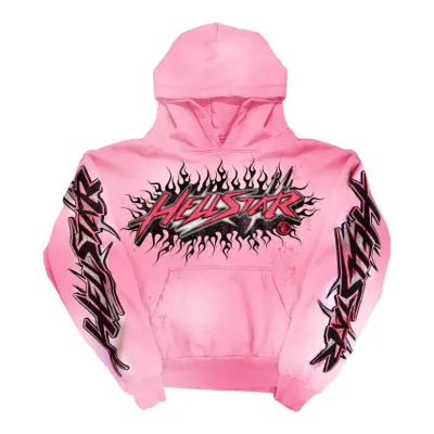 Hellstar Brainwashed Without Brain Hoodie Pink 01