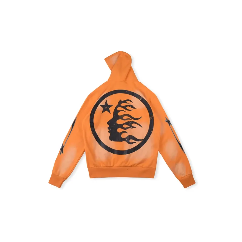 Hellstar Fire Orange Hoodie Orange Dye