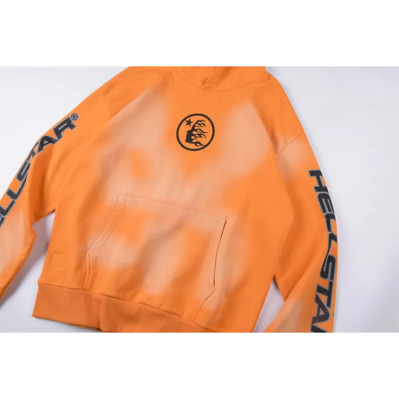 Hellstar Fire Orange Hoodie Orange Dye
