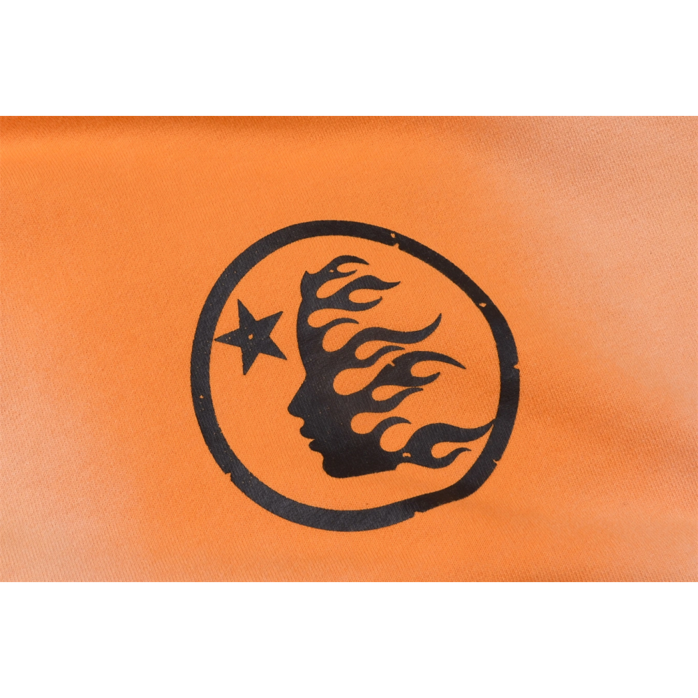 Hellstar Fire Orange Hoodie Orange Dye