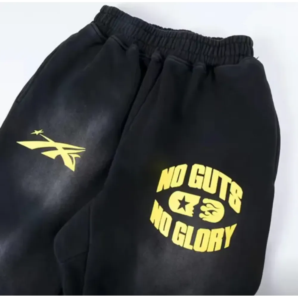 Hellstar No Guts No Glory Flare Bottom Sweatpants Midnight Dye Black