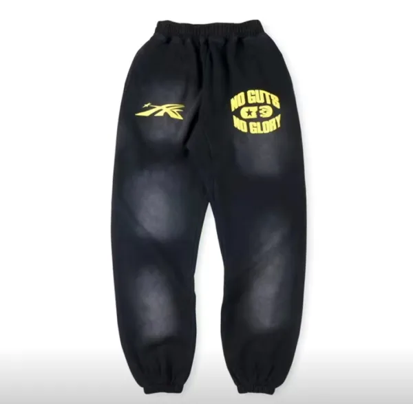 Hellstar No Guts No Glory Flare Bottom Sweatpants Midnight Dye Black