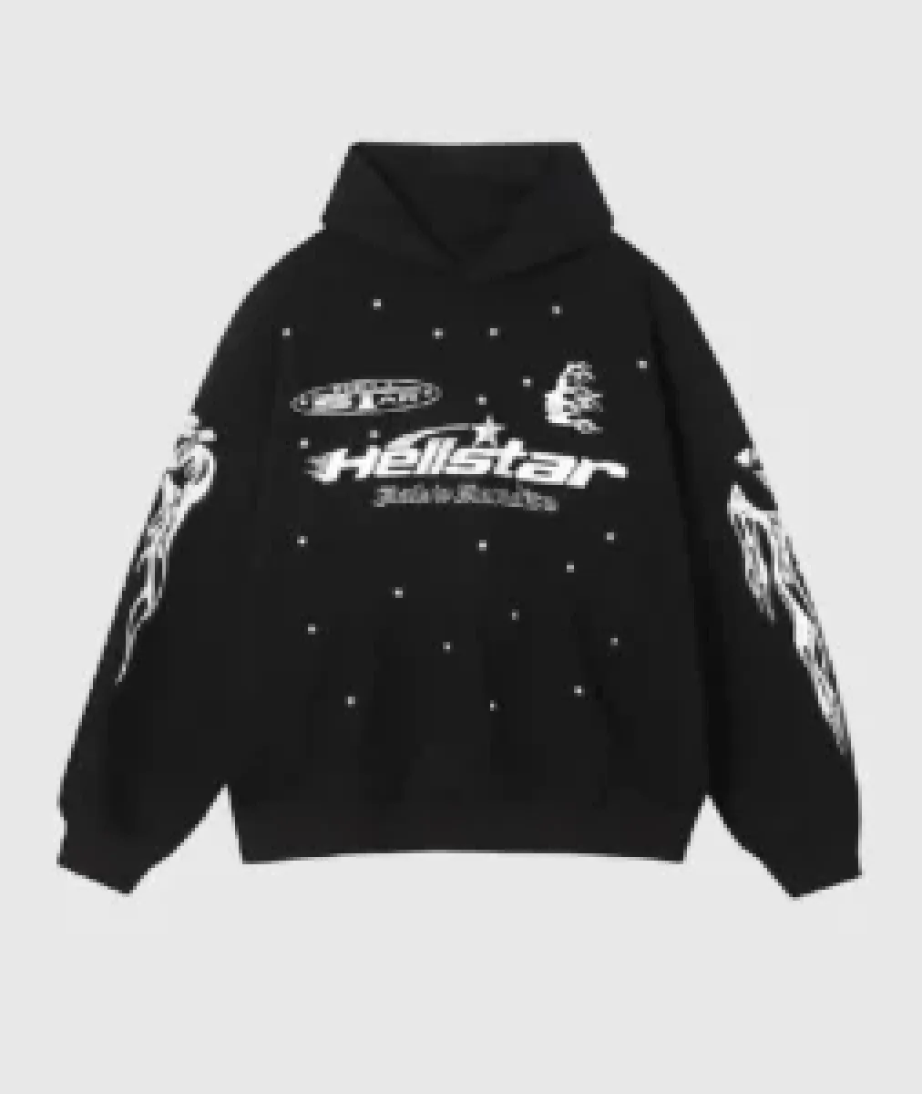Hellstar Racer Hooded Vintage Black Hoodie