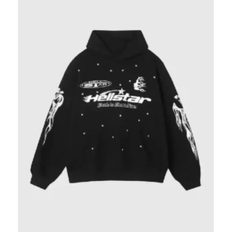 Hellstar Racer Hooded Vintage Black Hoodie