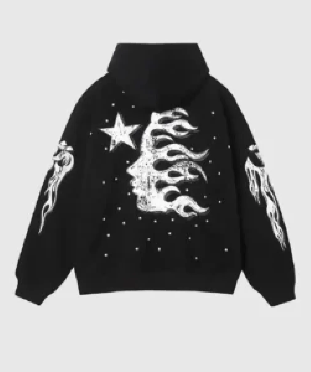 Hellstar Racer Hooded Vintage Black Hoodie