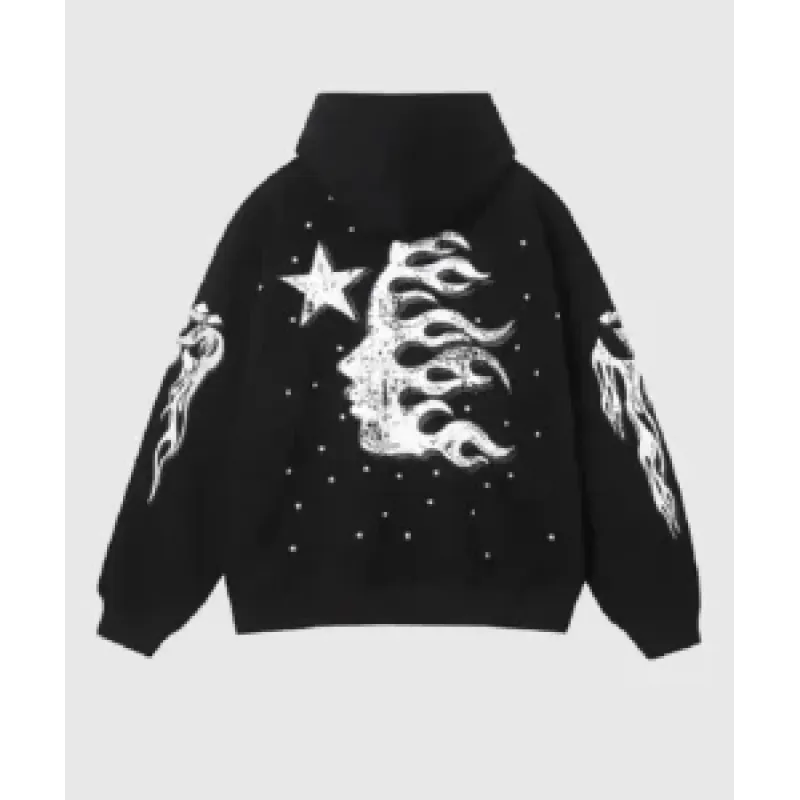 Hellstar Racer Hooded Vintage Black Hoodie
