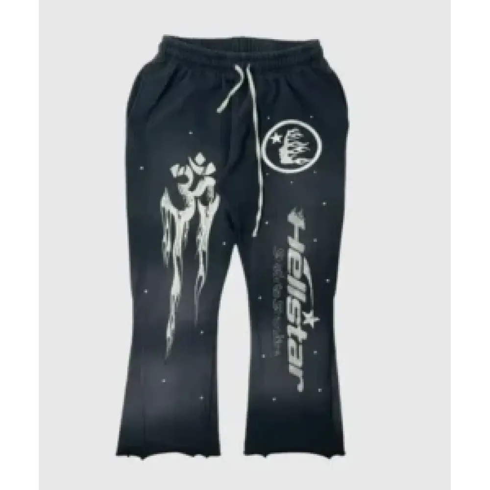 Hellstar Studios Racer Flare Black Sweatpants