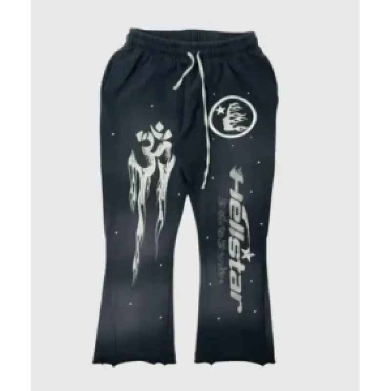 Hellstar Studios Racer Flare Black Sweatpants
