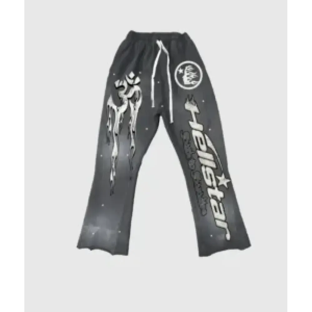 Hellstar Studios Racer Flare Black Sweatpants