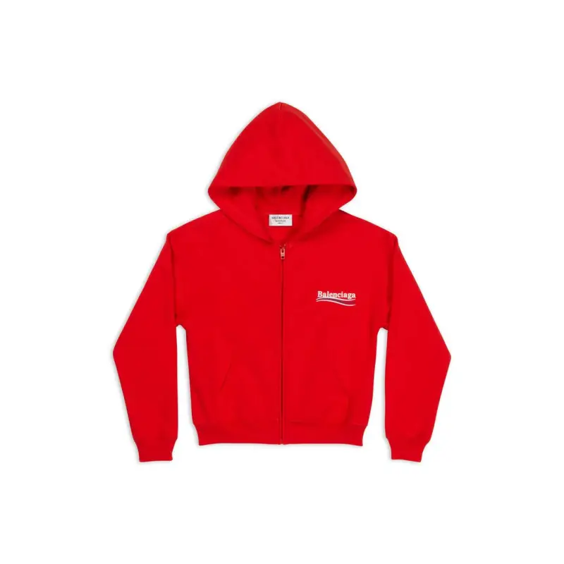 WOMEN'S POLITICAL CAMPAIGN SHRUNK ZIP-UP HOODIE SMALL FIT IN RED 623451TKVI96040