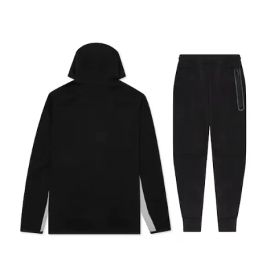 Nike Sportswear Tech Fleece Full Zip Hoodie & Joggers Set Black/Dark Grey Heather/White 02