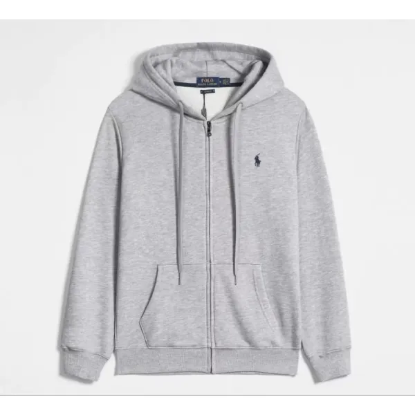  Polo Ralph Lauren Double-Knit Full-Zip Hoodie Grey