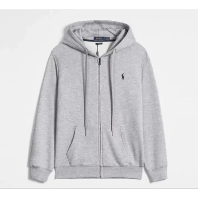  Polo Ralph Lauren Double-Knit Full-Zip Hoodie Grey 01