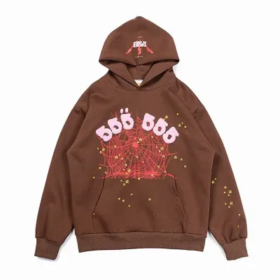  Sp5der Angel Number Hoodie Brown 01