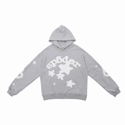 Sp5der Beluga Hoodie Heather Grey 01