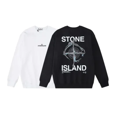  Stone Island Sweatshirt Black/White YZ W801 01