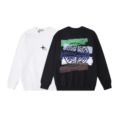  Stone Island Sweatshirt Black/White YZ W815 01