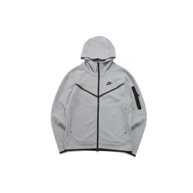 Nike Sportswear Tech Fleece Full Zip Hoodie & Joggers Set Grey And Black
