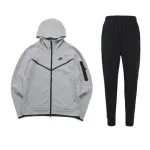 Nike Sportswear Tech Fleece Full Zip Hoodie & Joggers Set Grey And Black