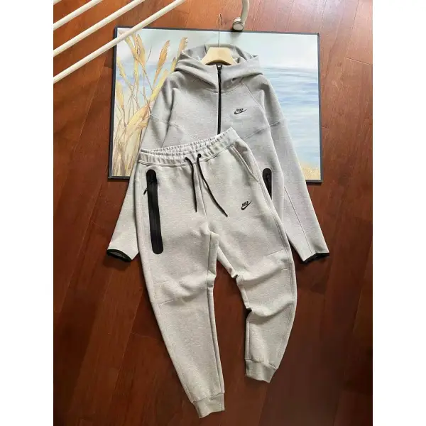 Nike Sportswear Tech Fleece Hoodie & Joggers Pant Set Black/Grey/Army Green/Khaki YZ FB7922 8002