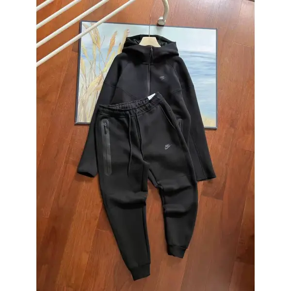 Nike Sportswear Tech Fleece Hoodie & Joggers Pant Set Black/Grey/Army Green/Khaki YZ FB7922 8002