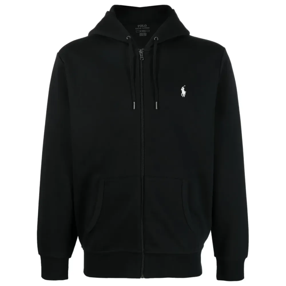 Polo Ralph Lauren Men's Double Knit Full-Zip Hoodie Sweatshirt Black