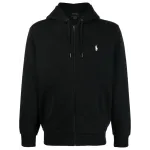 Polo Ralph Lauren Men's Double Knit Full-Zip Hoodie Sweatshirt Black