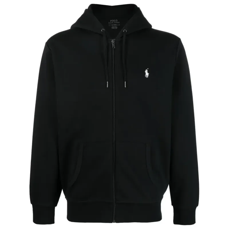 Polo Ralph Lauren Men's Double Knit Full-Zip Hoodie Sweatshirt Black