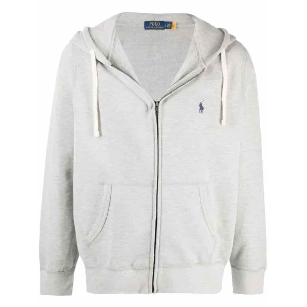 Polo Ralph Lauren Men's Double Knit Full-Zip Hoodie Sweatshirt Grey