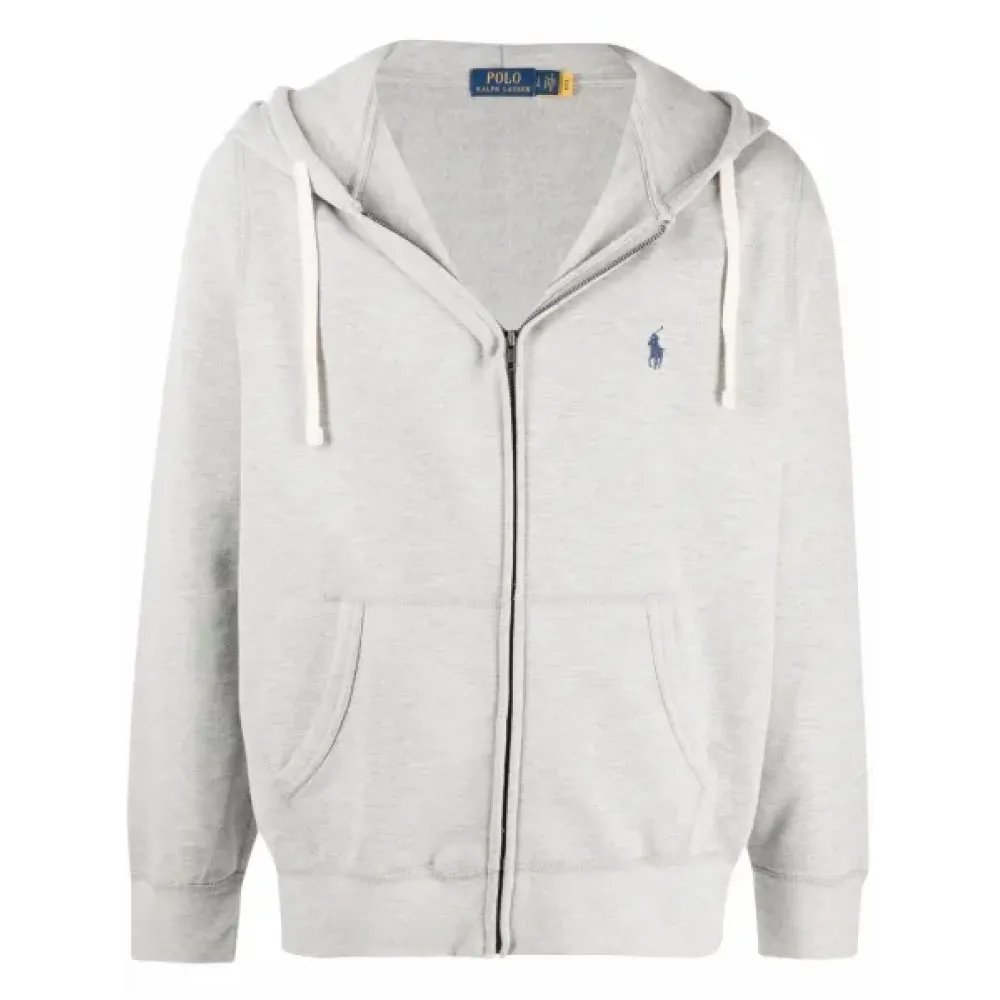 Polo Ralph Lauren Men's Double Knit Full-Zip Hoodie Sweatshirt Grey