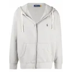 Polo Ralph Lauren Men's Double Knit Full-Zip Hoodie Sweatshirt Grey