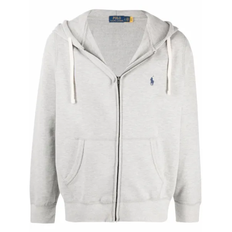 Polo Ralph Lauren Men's Double Knit Full-Zip Hoodie Sweatshirt Grey