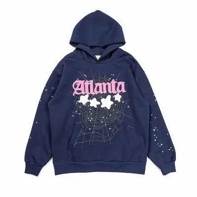 Sp5der Atlanta Hoodie Navy 01