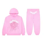 Sp5der light pink tracksuit suit