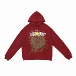 Sp5der Logo Hoodie Maroon