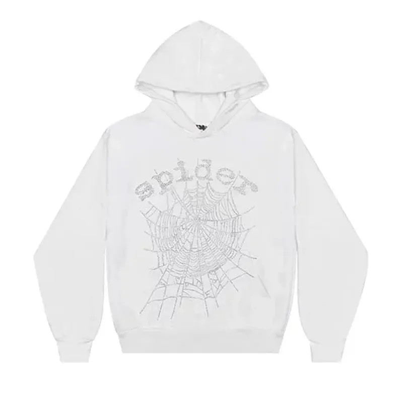 Sp5der OG Rhinestone Hoodie 'White'