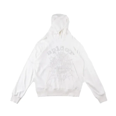 Sp5der OG Rhinestone Hoodie 'White' 02