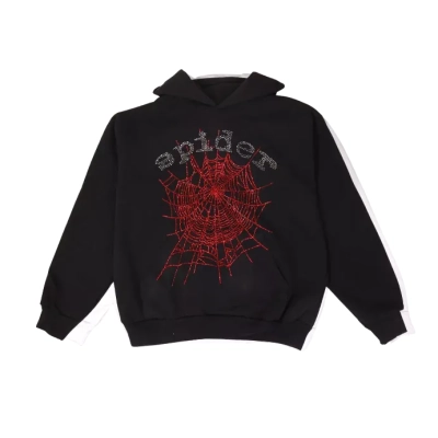 Sp5der OG Rhinestone Hoodie Black 2022 01