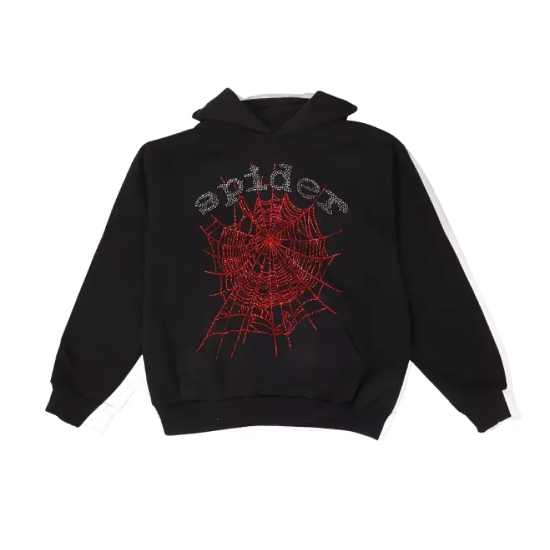 Sp5der OG Rhinestone Hoodie Black 2022