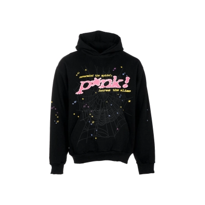 Sp5der P*NK Hoodie Black 01