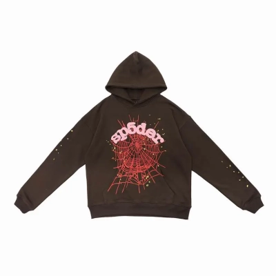 Sp5der Web Hoodie Brown 01