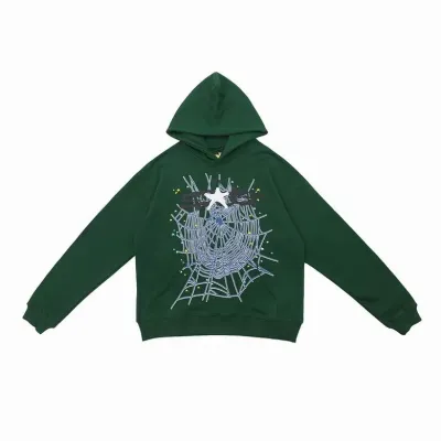 Sp5der Web Hoodie Hunter Green 01