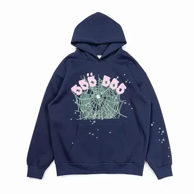 Spider Worldwide 555 Angel Number Hoodie Navy Blue 01