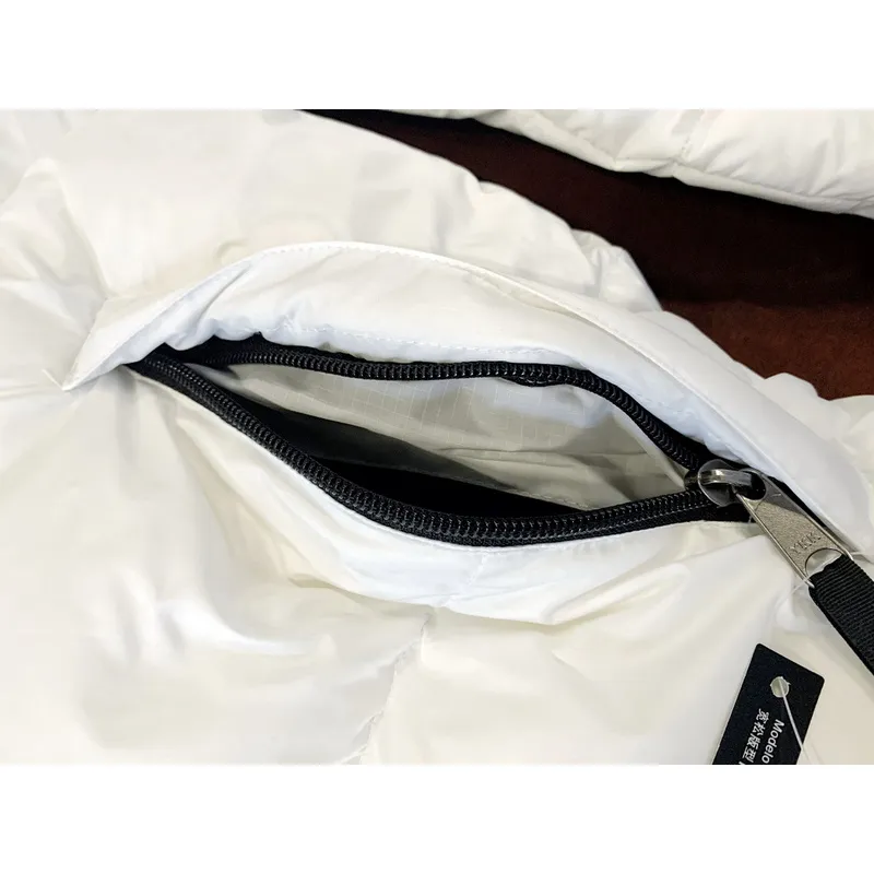  The North Face Splicing White And Black Down Jacket