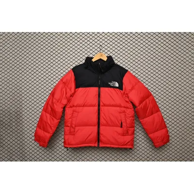  The North Face Splicing White And Red Down Jacket 01