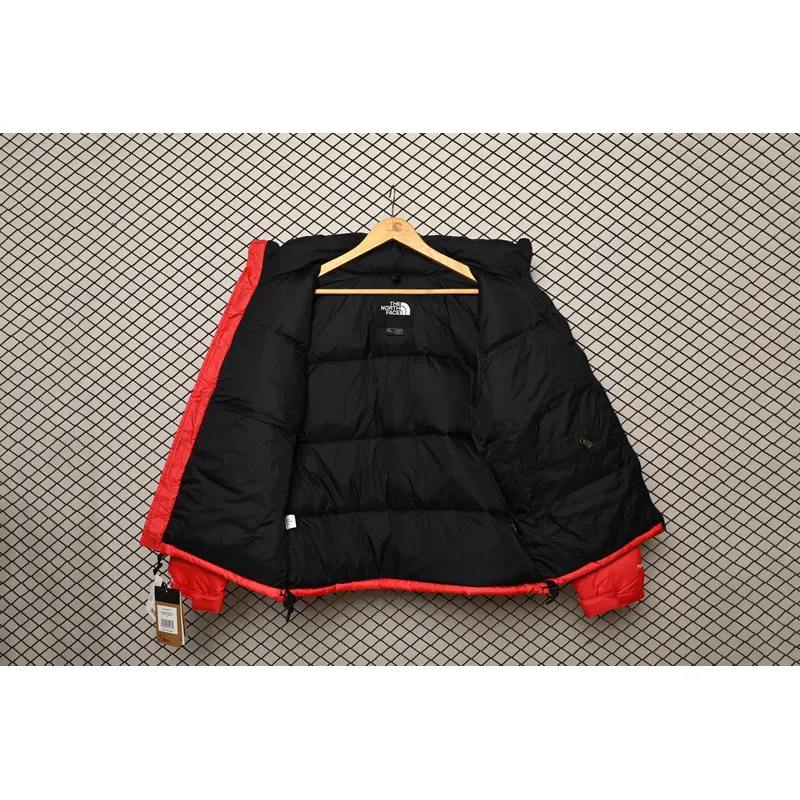  The North Face Splicing White And Red Down Jacket